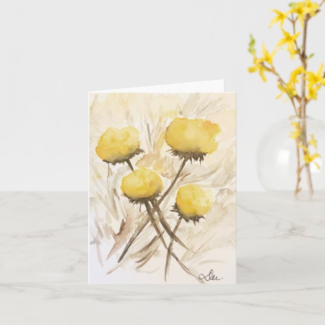 Carte blanche Fleurs Jaunes (Fleur jaune)