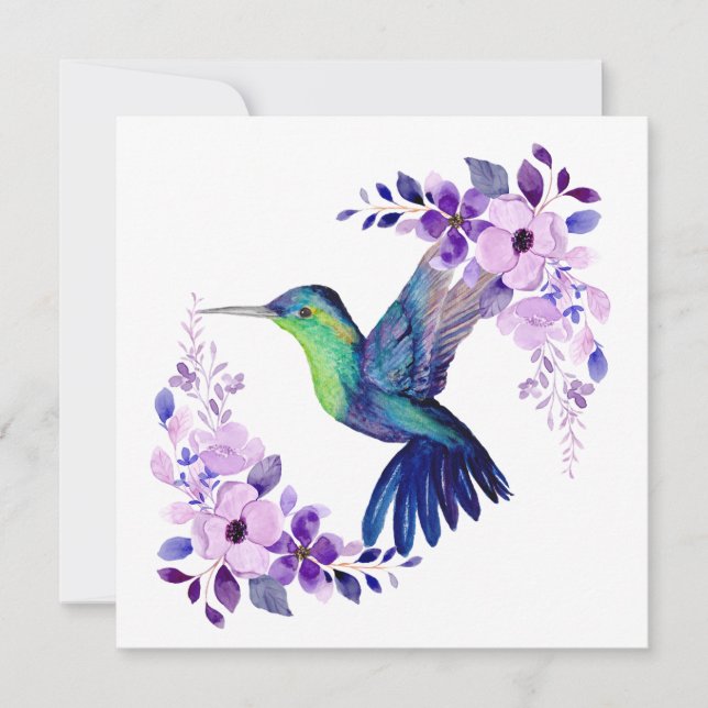 Carte blanche Flower Hummingbird (Devant)