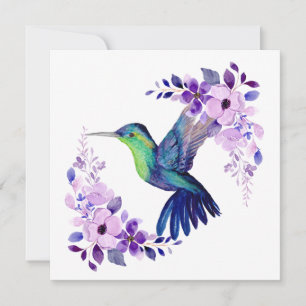 Carte blanche Flower Hummingbird