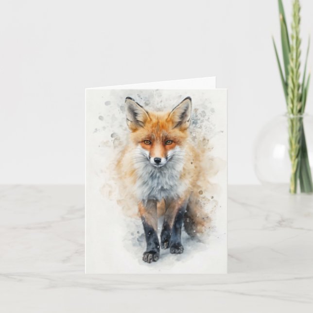 Carte blanche Fox mignonne (Devant)