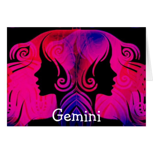Carte blanche Gemini Twins Horoscope Zodiac (Devant horizontal)