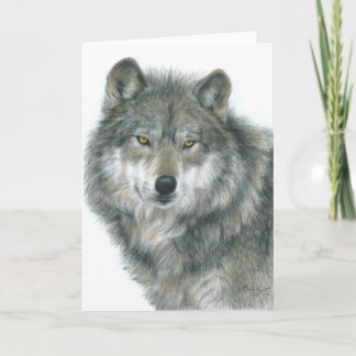 Carte blanche "Haunted Eyes" Art Wolf original