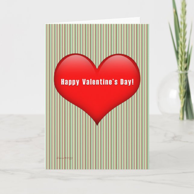Carte blanche Heart Retro Vert Gratté Valentine (Devant)
