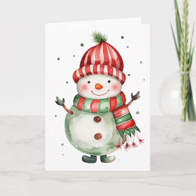 Carte blanche hiver Snowman Frosty (Devant)
