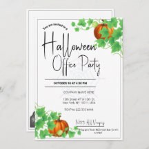 Carte blanche Invitations Halloween Office