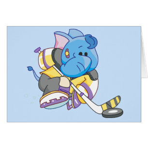 Carte blanche Lil Blue Elephant Hockey
