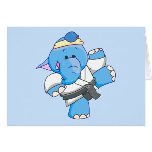 Carte blanche Lil Blue Elephant Karate