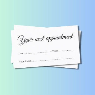 Carte blanche minimale simple de rendez-vous de