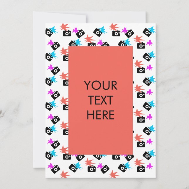 Carte blanche Motif Funky Neon Flash Burst (Devant)