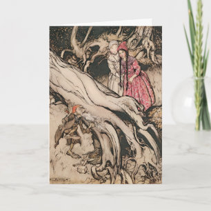 Carte Blanche-Neige et Rose-Rouge par Arthur Rackham