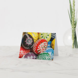 Carte blanche Oeufs de Pâques peints à la main