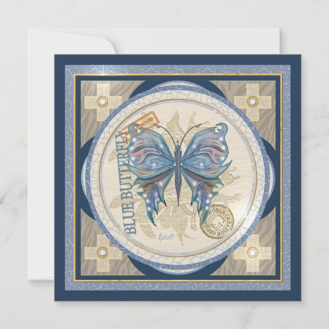 Carte blanche papillon du bureau de G Creation (Devant)