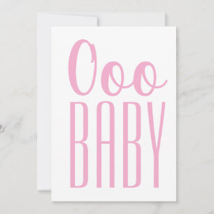 Carte blanche Pink Ooo BÉBÉ : Bébé fille ou douche