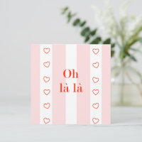 Carte blanche Pink Stripe Oh La La