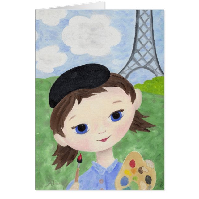 Carte blanche pour fille artiste (Devant)