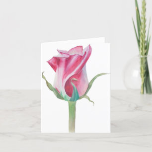 Carte blanche rose simple