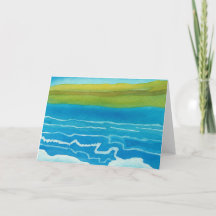 Carte blanche Sunrise Sunset Ocean Scene Watercolo