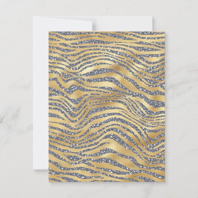 Carte blanche Zebra Parties scintillant Occasion (Devant)