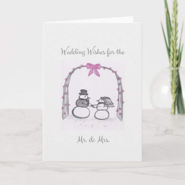 Carte Blank winter Wedding Greeting Card (Devant)