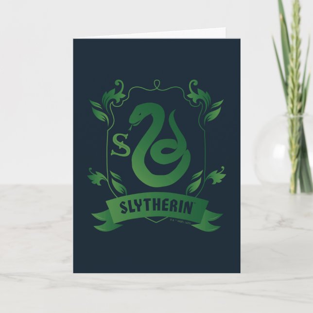 Carte Blason de la maison SLYTHERIN™ orné (Devant)