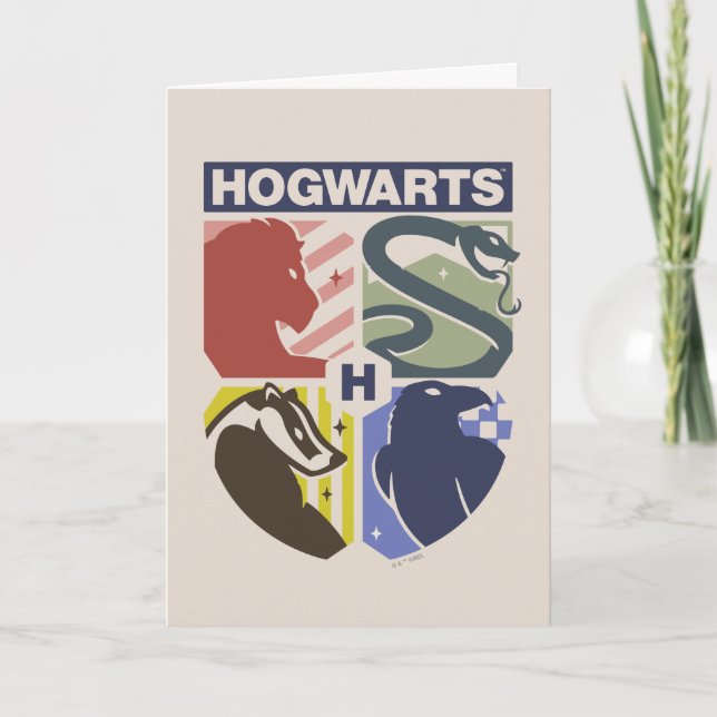 Carte Blason timbré vintage HOGWARTS™ (Devant)