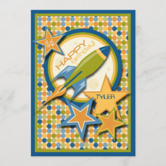 Carte Blast Off ! Anniversaire du vaisseau spatial