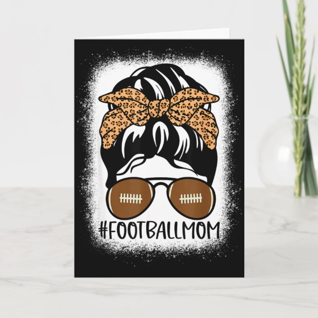 Carte Bleached Football Mom Life With Leopard And Messy  (Devant)