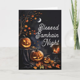 Carte Blessé Samhain nuit Halloween Citrouilles automne