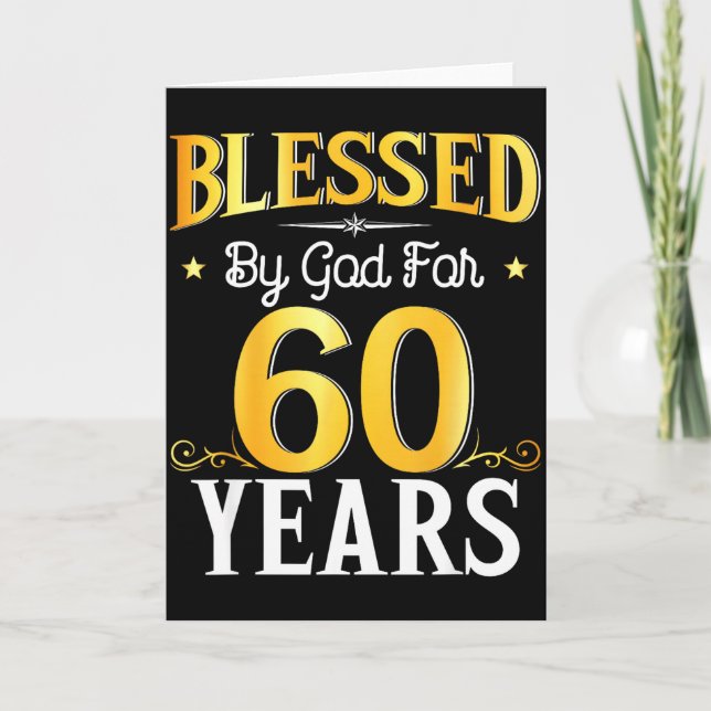 Carte Blessed By God For 60 Years 60th Birthday Men Wome (Devant)