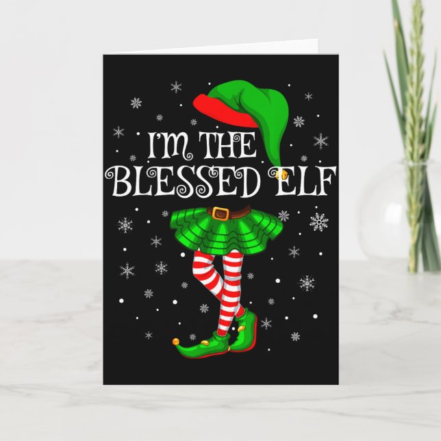 Carte Blessed Elf Christmas Matching Family Women Girls  (Devant)