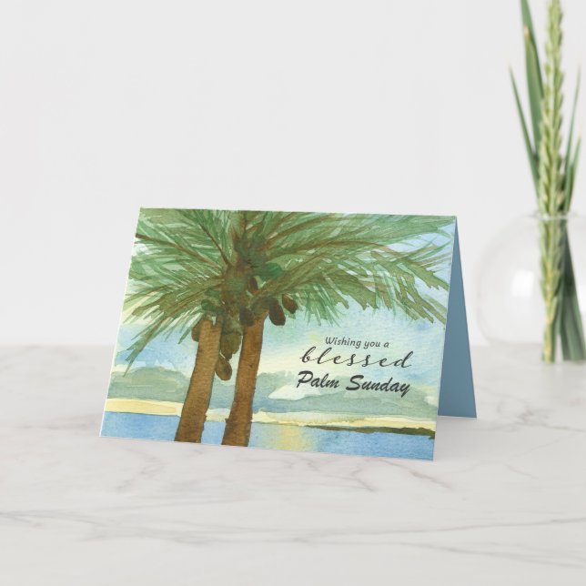 Carte Blessed Palm Sunday Tropical Tree Hosanna (Devant)