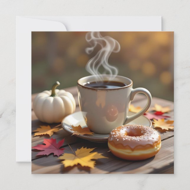 Carte Blessures d'automne, café chaud et beignets (Devant)