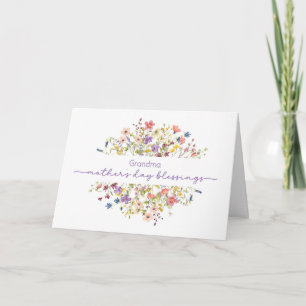 Carte Blessures de la Fête des Mères grand-mère Fleur sa