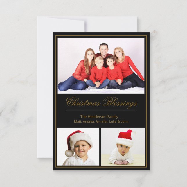 Carte Blessures de Noël Photo de famille personnalisée (Devant)