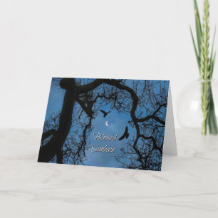 Carte Blessures Samhain, Corbeau, Lune Crescent et Chêne