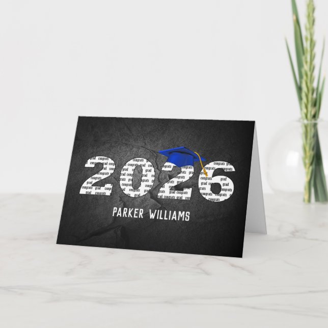Carte Bleu 2025 Bac de graduation sur Black Rock (Devant)