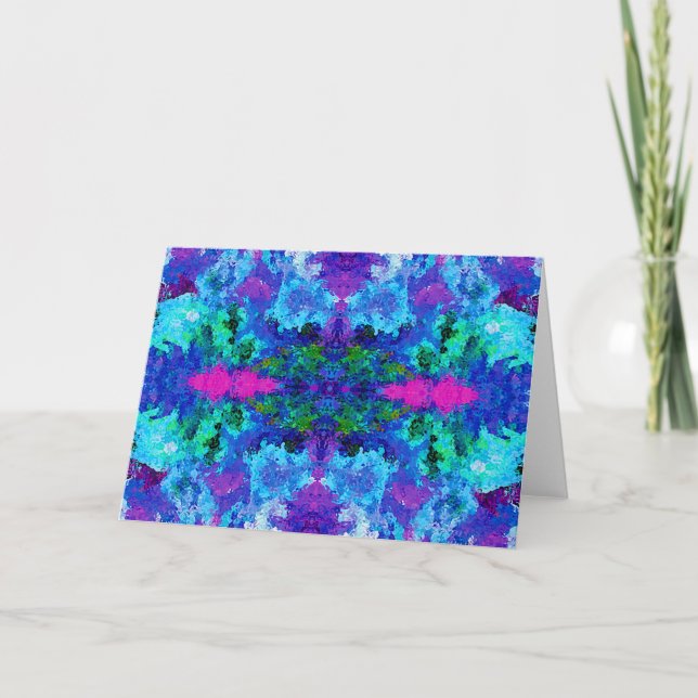 Carte Bleu Abstrait (version 2) Vierge personnalisable (Devant)