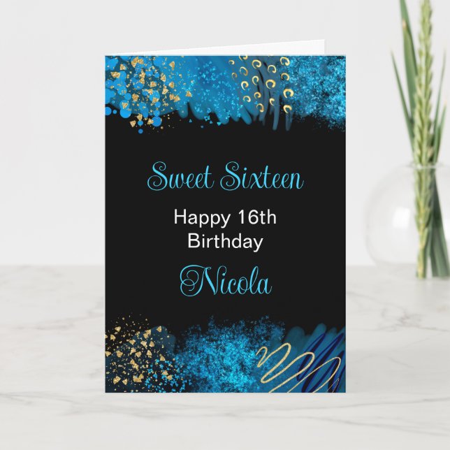 Carte Bleu alcool Encre douce 16 (Devant)