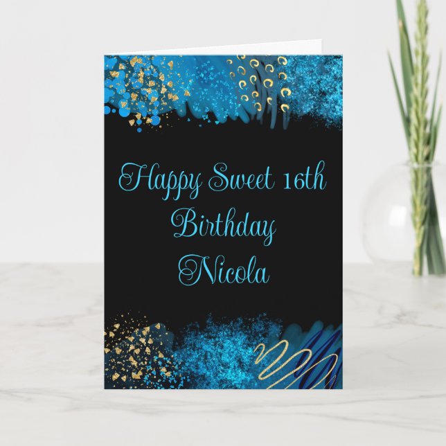 Carte Bleu alcool Encre douce 16 (Devant)