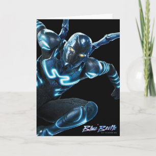 Carte Bleu Beetle Leaping Caractère Art