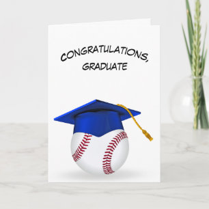 Carte Bleu Cap Graduation sur un baseball