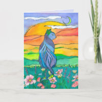 Bleu Chat Joyeux anniversaire