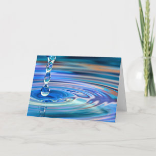 Carte Bleu clair gouttes d'eau coulant