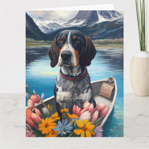 Carte Bleu Coonhound sur une pagaie : une aventure Pitto