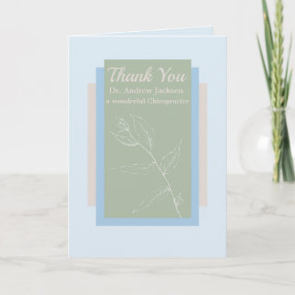 Carte Bleu de chiroprakteur de Merci personnalisé