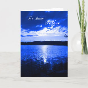 Carte Bleu de coucher du soleil de fête des pères - pour
