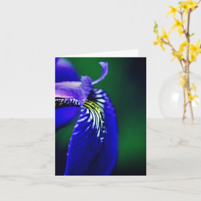 Carte Bleu Drapeau Iris Fleur Note (Fleur jaune)