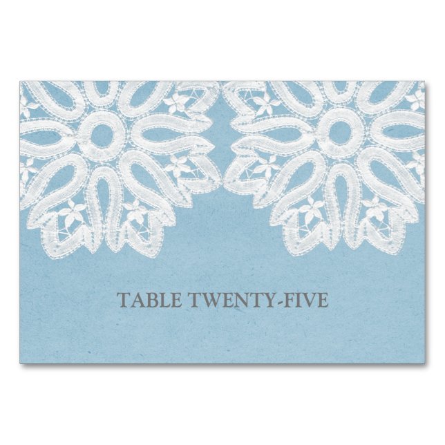 Carte Bleu Elegant Table en dentelle (Devant)