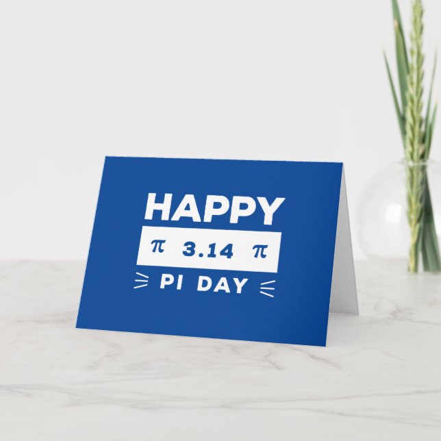 Carte Bleu Et Blanc 3.14 Joyeux Jour Pi (Devant)
