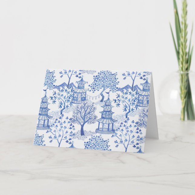 Carte Bleu et blanc de la forêt de Pagode (Devant)